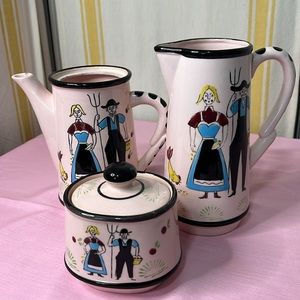 Vintage ceramic set hand painted Dutch Theme